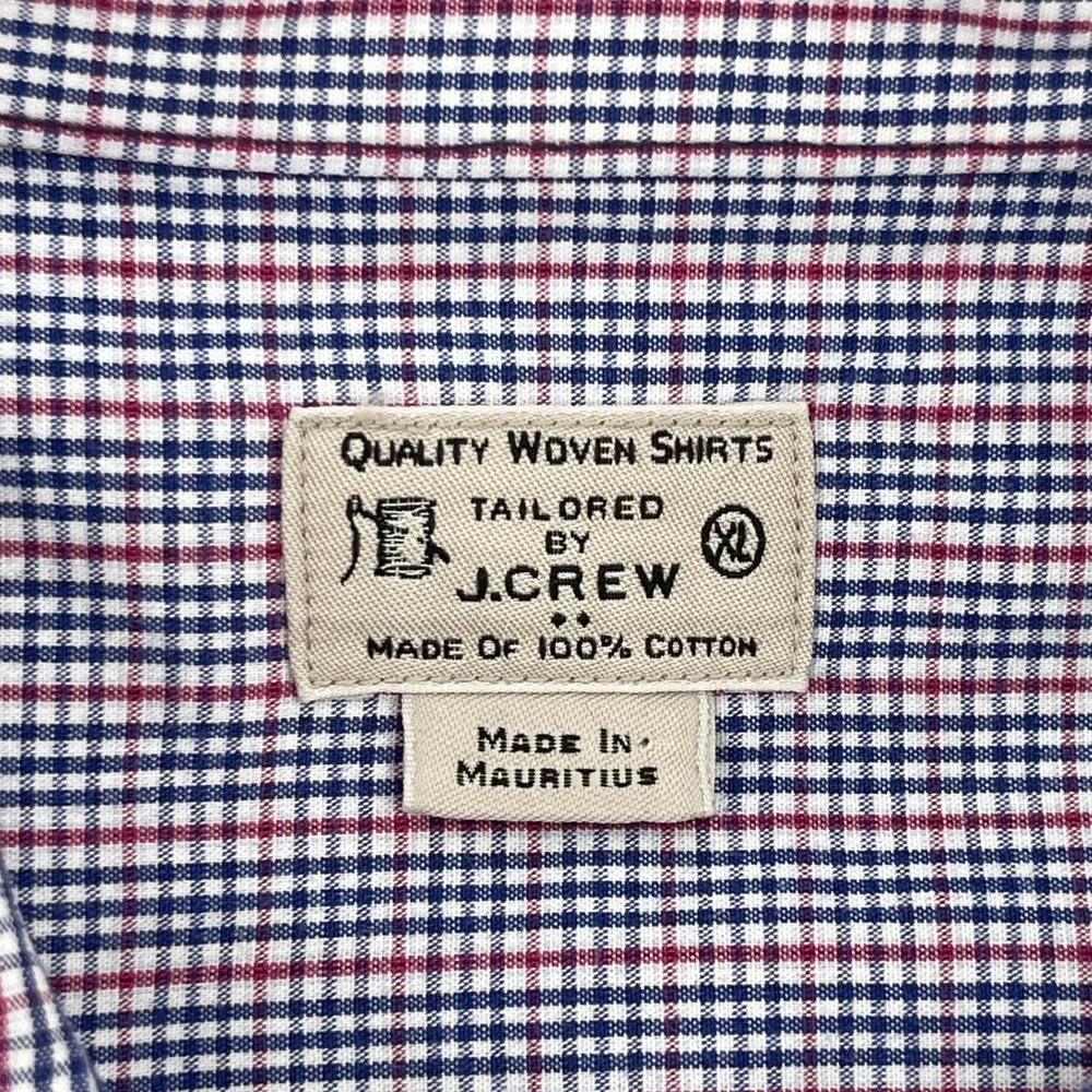 J.Crew Button Down‎ Shirt Plaid Check Long Sleeve Cotton XL